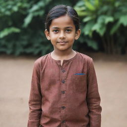 An Indian boy with long, clean-shaven hair, looking confident and stylish