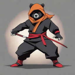 A digital art image showing a ninja bear, known as 'oso ninja'