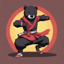 A digital art image showing a ninja bear, known as 'oso ninja'