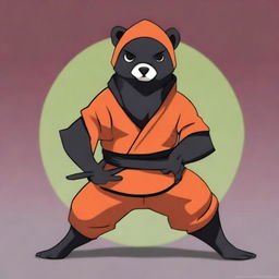 A digital art image showing a ninja bear, known as 'oso ninja'