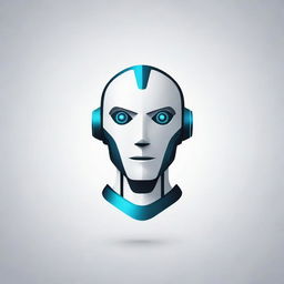 A sleek and modern logo design of a robot, rendered with clean, crisp lines and metallic hues. The overall design should evoke a sense of advanced technology and innovation.