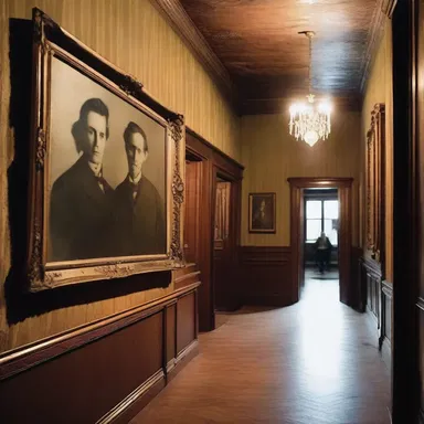 The old mansion had a creepy atmosphere, with the hallway full of dimly lit antique portraits that seemed to watch your every move.