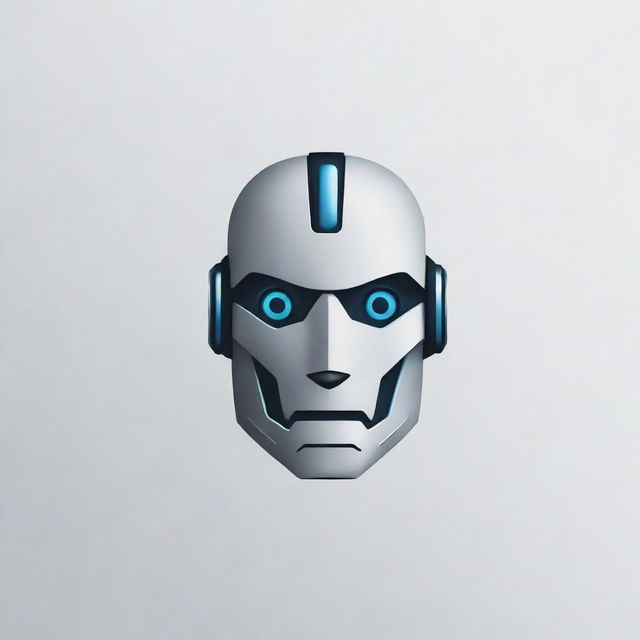 A sleek and modern logo design of a robot, rendered with clean, crisp lines and metallic hues. The overall design should evoke a sense of advanced technology and innovation.