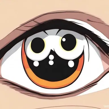 The cartoon character's eyes widened to their full size when he was surprised.