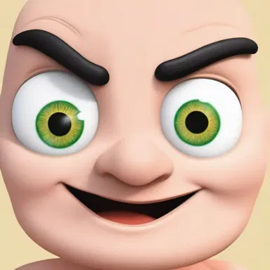 The cartoon character's eyes widened to their full size when he was surprised.