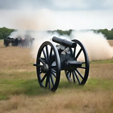 The full sound of cannons echoed throughout the battlefield during the famous Battle of Waterloo.