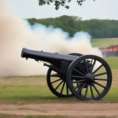 The full sound of cannons echoed throughout the battlefield during the famous Battle of Waterloo.