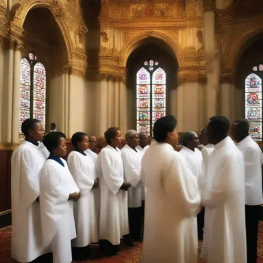 During the religious ceremony, the choir's voices filled the church with a full harmony.