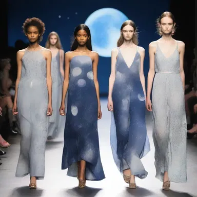The fashion designer chose a celestial theme for their collection, featuring prints inspired by the full moon.