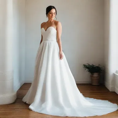 She decided to full her wedding dress by pleating the skirt, adding an extra touch of romance to her special day.