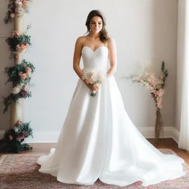 She decided to full her wedding dress by pleating the skirt, adding an extra touch of romance to her special day.