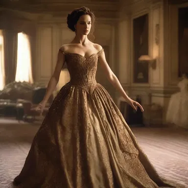 In the movie scene, the costume designer was seen fulling a dress by meticulously beating it to give it a distinct look.