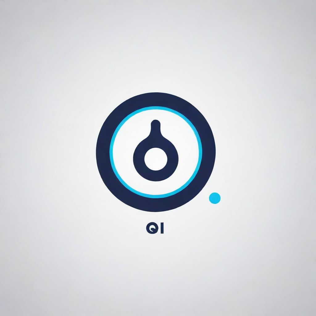 Design a sleek, modern logo for an artificial intelligence company named 'QI'. Incorporate elements that symbolize both technology and intelligence.