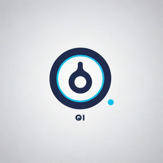 Design a sleek, modern logo for an artificial intelligence company named 'QI'. Incorporate elements that symbolize both technology and intelligence.