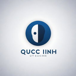 Create a logo design for an artificial intelligence company named 'Quoc Inh'. The logo should have a tech-inspired, modern and sophisticated feel