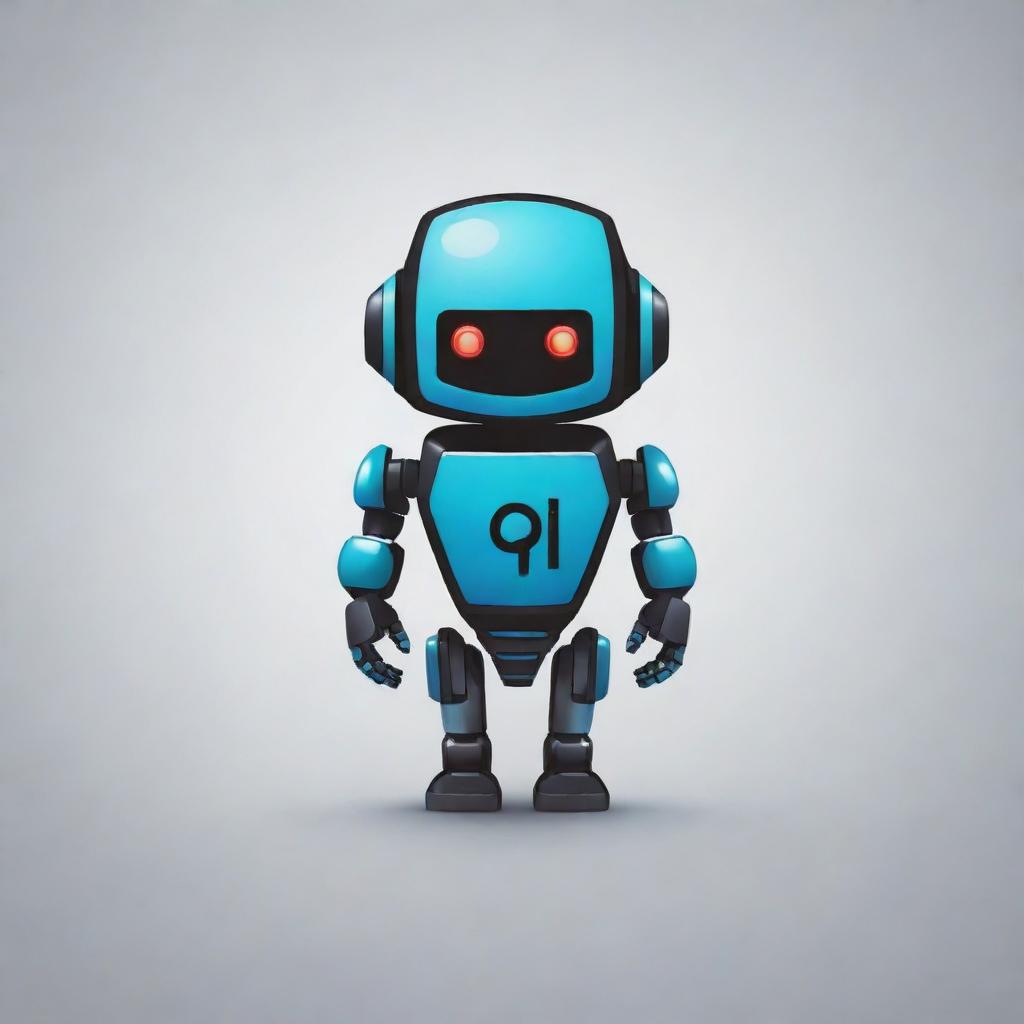 Design a logo featuring an artificial robot for a company named 'QI'. The logo should incorporate tech-inspired elements in a modern and futuristic style.