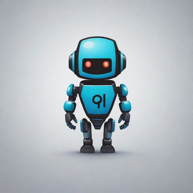 Design a logo featuring an artificial robot for a company named 'QI'. The logo should incorporate tech-inspired elements in a modern and futuristic style.