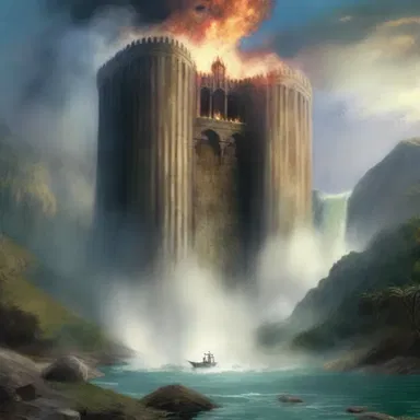 In the fantasy novel, the dam of magic power suddenly imploded, causing chaos in the world.