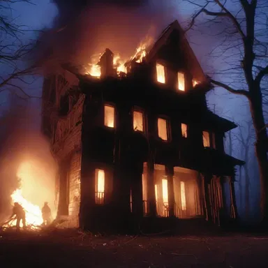 The haunted house in the horror movie mysteriously imploded, trapping the characters inside with the malevolent spirits.