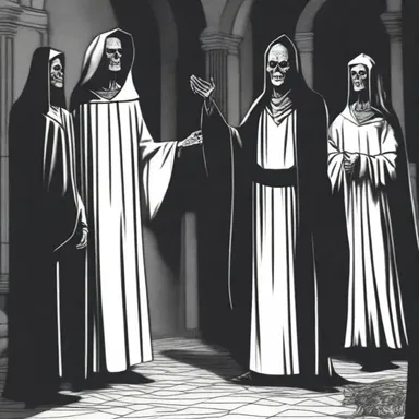 The haunted character sermonises to the group about the consequences of meddling with dark forces.