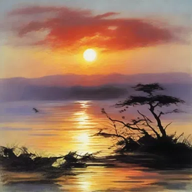 The poet's vivid description of the sunrise in his poem seemed to be painted with oil colors.