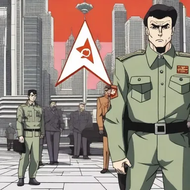 The anime series portrayed a dystopian future where various nations were being sovietised by a repressive world government.