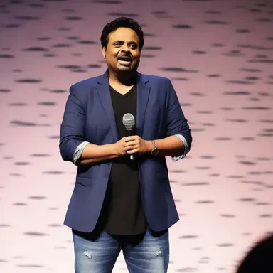 During the stand-up comedy show, the esteemed comedian had the audience in stitches with his hilarious jokes.