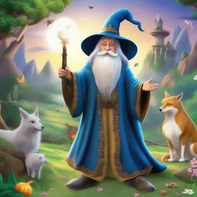 In the world of fantasy, the wise and powerful wizard is esteemed and revered by all the creatures in the enchanted land.