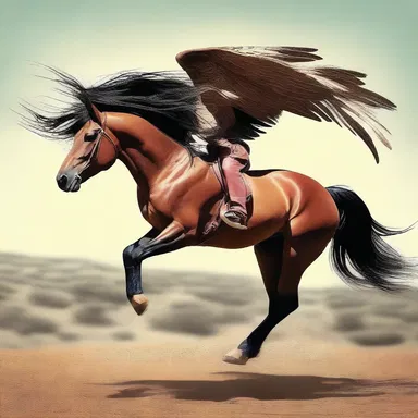 According to Native American mythology, the saddle horn of the magical horse grants the rider the ability to fly.