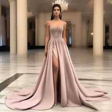 The elegant evening gown resonated with the latest fashion trends.