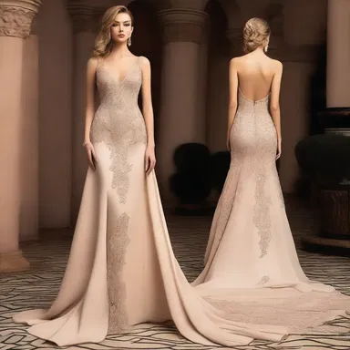 The elegant evening gown resonated with the latest fashion trends.