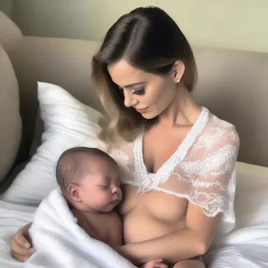 The fashion designer sang a lullaby to the baby model as she gently rocked him to sleep.
