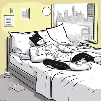 In the comic book, the superhero's sidekick lulls him to sleep with a sweet lullaby.