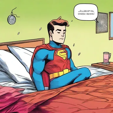 In the comic book, the superhero's sidekick lulls him to sleep with a sweet lullaby.