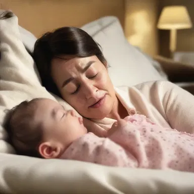 The movie scene showed a tired parent singing a lullaby to their restless baby, eventually putting them to sleep.
