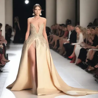 She walked down the runway in a beautifully robed gown that caught everyone's attention.