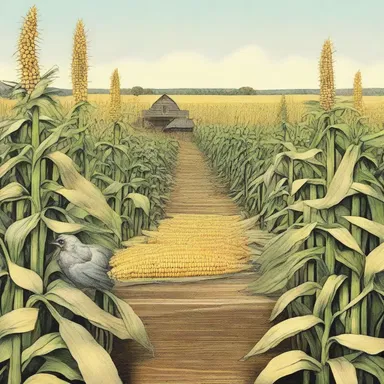 In the novel, the protagonist gathered the shuck of corn and used it as animal feed.