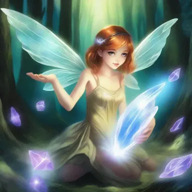 In the magical realm of Eliria, the fairies use their powers to shuck the protective shells from the glowing crystals.