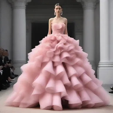 The avant-garde fashion designer created a breathtaking gown with cascading layers of ruffles that seemed to shuck tradition and redefine elegance.