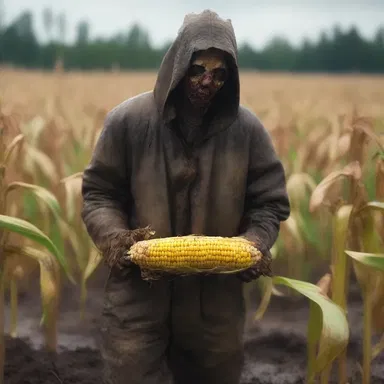 The gripping film depicted a post-apocalyptic world where survivors had to shuck the toxic husks off mutated corn before it could be consumed.
