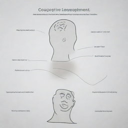 Visualize a depiction of Piaget's Cognitive Development Theory, showing four stages: sensorimotor, preoperational, concrete operational, and formal operational.