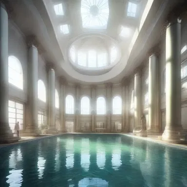 In the futuristic city of NeoMetro, the pump room was a high-tech facility where advanced machines pumped and purified the medicinal waters, offering unparalleled healing benefits to the residents.