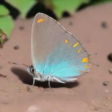 The scientist discovered a rare species of hairstreak butterfly on a distant planet.