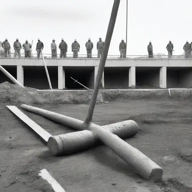 The architect used a maul to drive in the stakes for the foundation of the building.