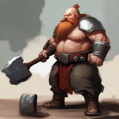 The dwarf warrior wielded a massive maul in battle, using it to crush the enemy's armor.