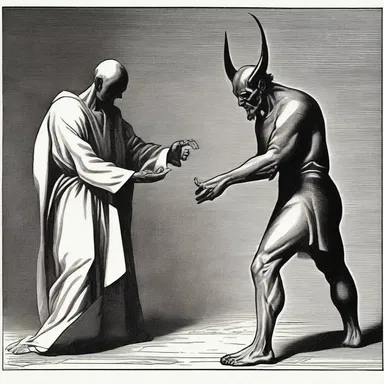 The holy book described how the devil tried to maul the righteous man.