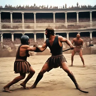During the gladiatorial games in ancient Rome, wild animals were set loose to maul prisoners of war.