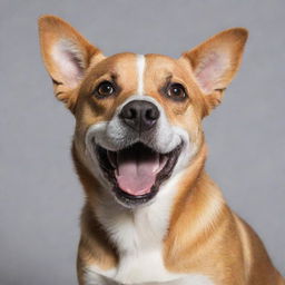 Generate an image of a happy, playful dog.