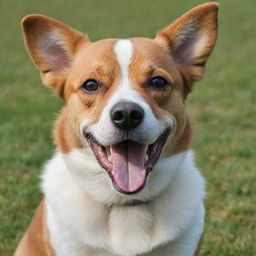 Generate an image of a happy, playful dog.