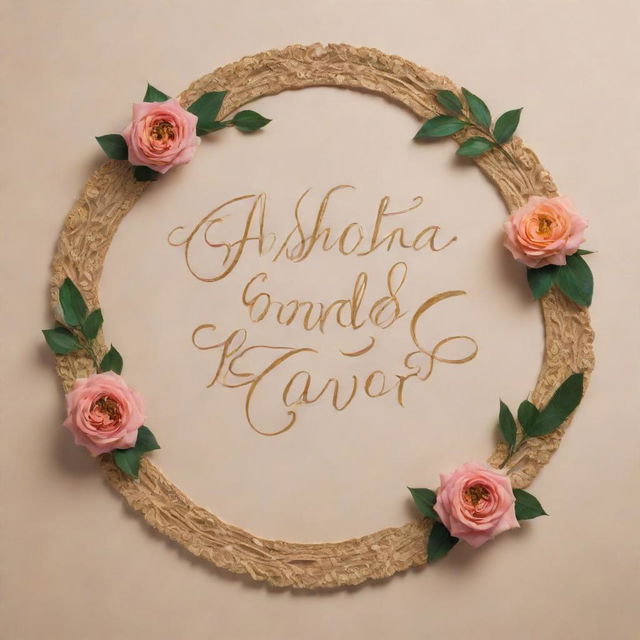 Artistic image with the beautiful inscription 'Ayesha and Zohaib forever and ever' in elegant script lettering